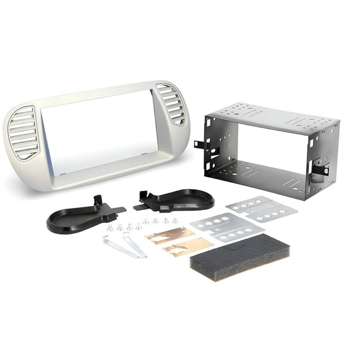 KIT DOBLE DIN FIAT 500 2007 hasta 2016 (Aireadores laterales) color beige | CR2FI18